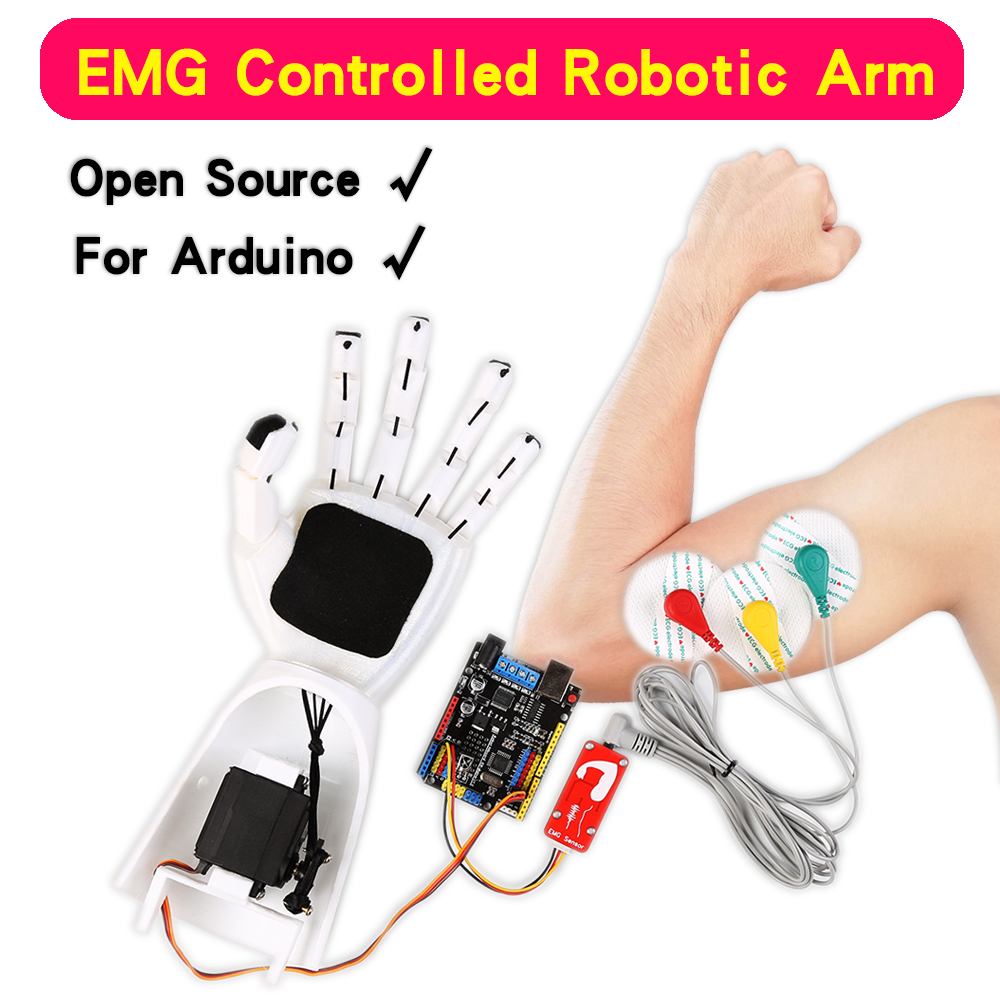 Muscle Sensor Emg - 電気ロボットアームセンサー、筋肉信号センサー、arduinoプロジェクト、オープンソース実験室プロジェクト