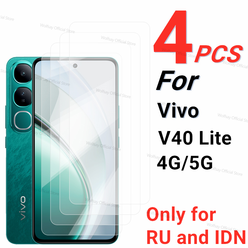 Vivo V40 - 生体内スクリーンプロテクター,v40 lite,強化ガラス,フルグルー,電話保護フィルム,2個,4個